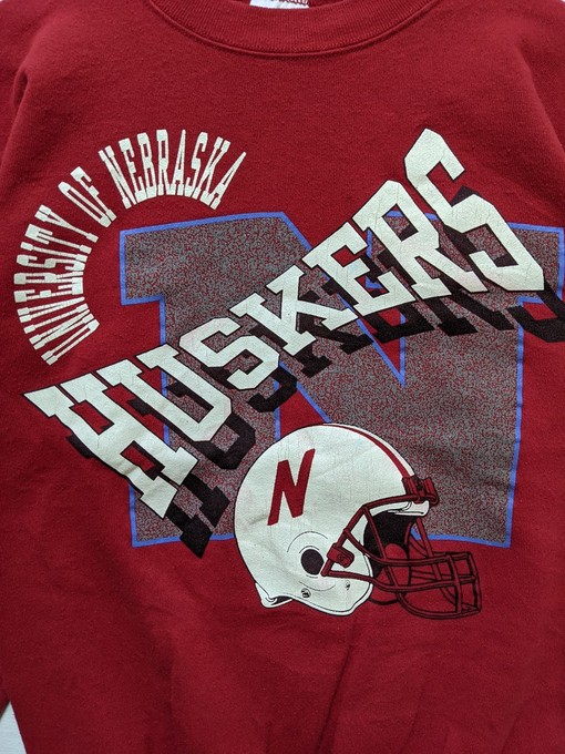 Vintage 90s University Of Nebraska Huskers Sweatshirt and Crewneck with University Of Nebraska Sweater NCAA Retro Shirt - Image 2