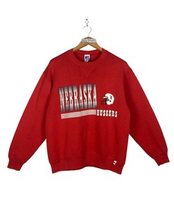 Vintage 90s University Of Nebraska Huskers Sweatshirt and Retro T-Shirt with Football National Champions Print