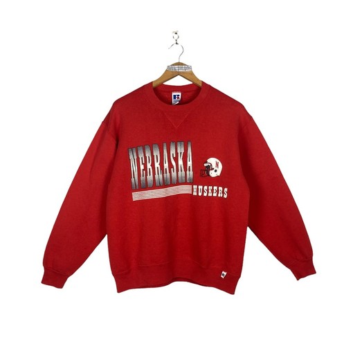 Vintage 90s University Of Nebraska Huskers Sweatshirt and Retro T-Shirt with Football National Champions Print