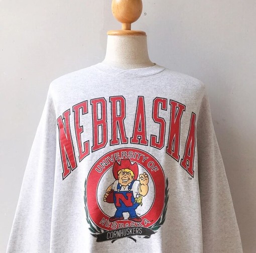 Vintage 90s University Of Nebraska Huskers Sweatshirt and Retro T-Shirt with NCAA Logo NCAA Shirts - Image 2