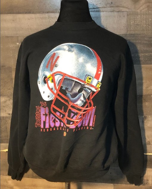 Vintage 90s University Of Nebraska Tostitos Fiesta Bowl 1996 Football Sweatshirt and Retro T-Shirt NCAA Shirts