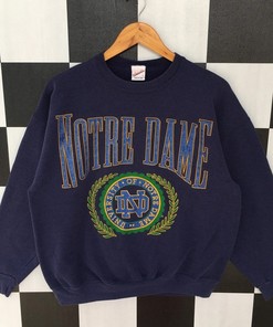Vintage 90s University Of Notre Dame Sweatshirt, NCAA Shirts for Men, Hoodie, College Shirt