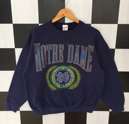 Vintage 90s University Of Notre Dame Sweatshirt, NCAA Shirts for Men, Hoodie, College Shirt