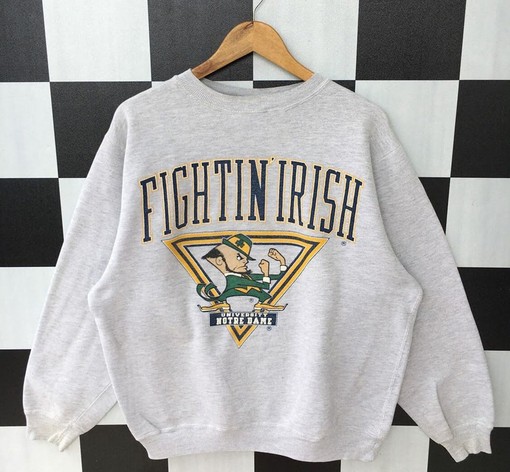 Vintage 90s University Of Notre Dame Sweatshirt, NCAA Shirts for Men, Hoodie, College Shirts