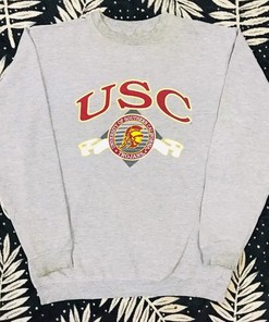 Vintage 90s University USC Trojans Sweatshirt, NCAA Shirts Women, Hoodie, Retro NCAA Shirts