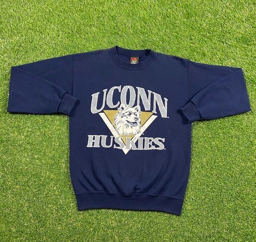 Vintage 90s University of Connecticut Huskies UCONN Crewneck Sweatshirt, NCAA Shirts for Men, Hoodie