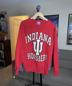 Vintage 90s University of Indiana Hoosiers Crewneck Sweatshirt Hoodies for NCAA Fans - Stay Warm in Your State
