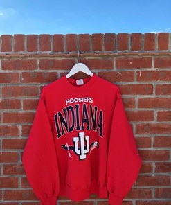 Vintage 90s University of Indiana Hoosiers Crewneck Sweatshirt T-Shirts for NCAA Fans
