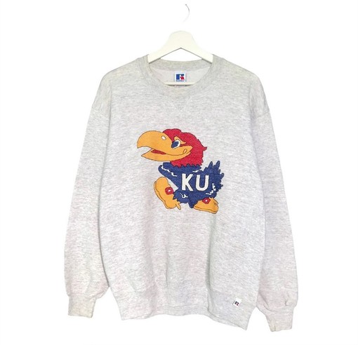 Vintage 90s University of Kansas Crewneck Sweatshirt, American University Shirt, Gift For Her, Gift For Him
