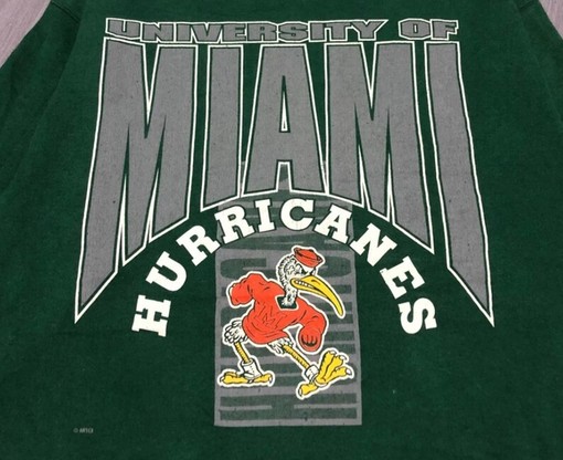 Vintage 90s University of Miami Hurricanes Sweatshirt, Shirt, T-Shirt, Hoodie Set - NCAA Shirts - Image 2