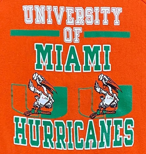 Vintage 90s University of Miami Hurricanes Sweatshirt, T-Shirt, Hoodie Set - NCAA Shirts - Image 2