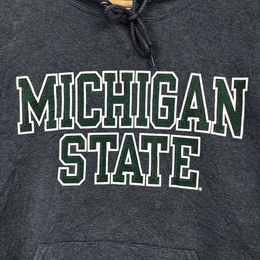 Vintage 90s University of Michigan State Pullover Hoodie and Sweater - Unisex Clothing and NCAA Shirts for Men and Women - Image 2