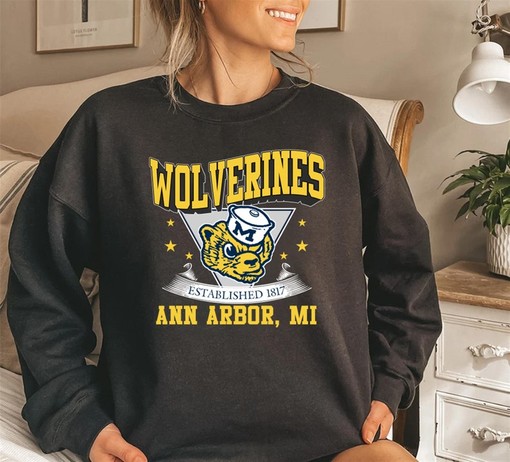 Vintage 90s University of Michigan Wolverines Crewneck Sweatshirt or Hoodie Shirt, Retro U of M Apparel T-Shirt