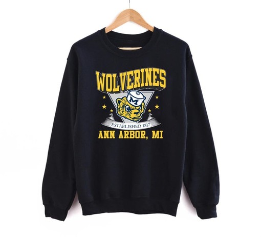 Vintage 90s University of Michigan Wolverines Crewneck Sweatshirt or Hoodie Shirt, Retro U of M Apparel T-Shirt - Image 2