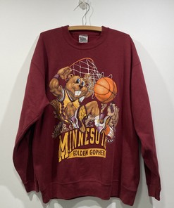 Vintage 90s University of Minnesota Golden Gophers Crewneck Sweatshirt for NCAA Football Fan Shirts