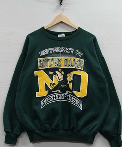 Vintage 90s University of Notre Dame Fighting Irish Sweatshirt Crewneck, Hoodie