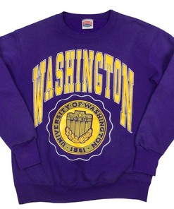 Vintage 90s University of Washington Huskies Crewneck Sweatshirt - Classic College Shirts - American University Shirt