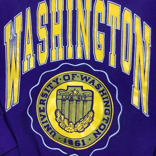 Vintage 90s University of Washington Huskies Crewneck Sweatshirt - Classic College Shirts - American University Shirt - Image 2