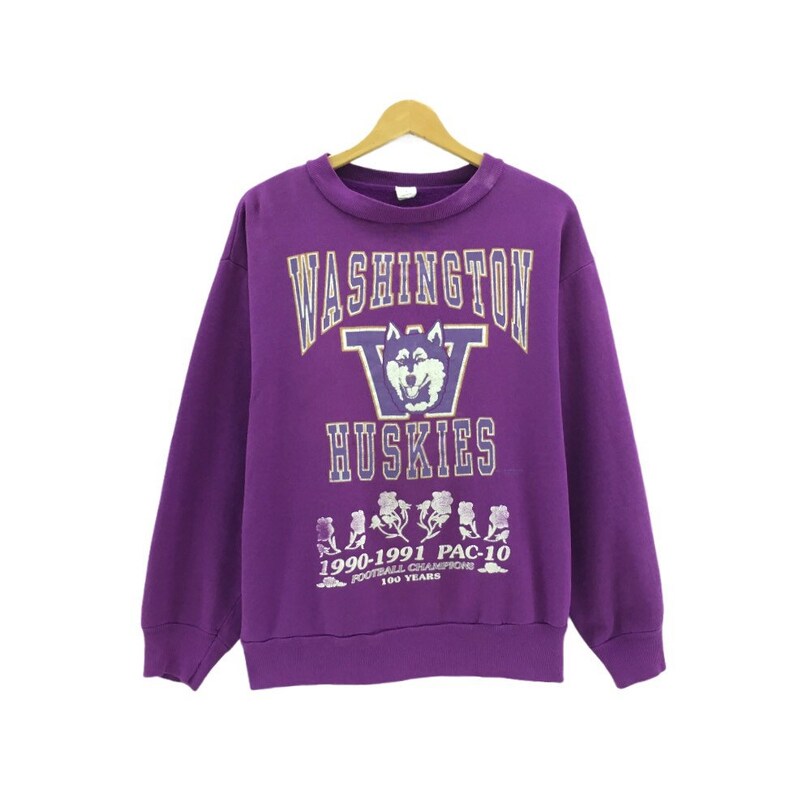 Vintage 90s University of Washington Huskies Pac-10 Football Champions Crewneck Sweatshirt