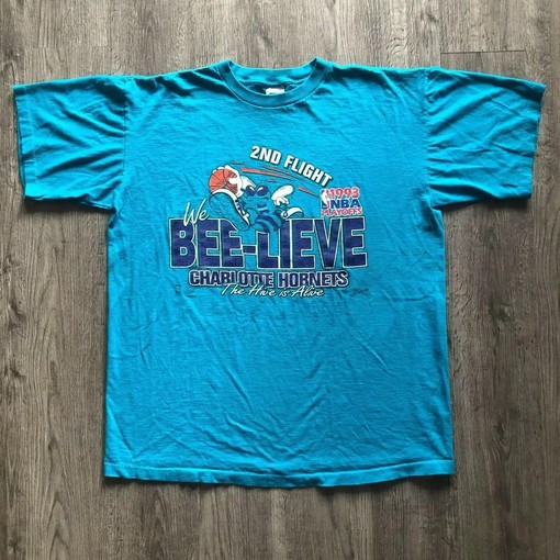 Vintage '93 BNA Playoffs Charlotte Hornets T-Shirt - Gift For NBA Fans