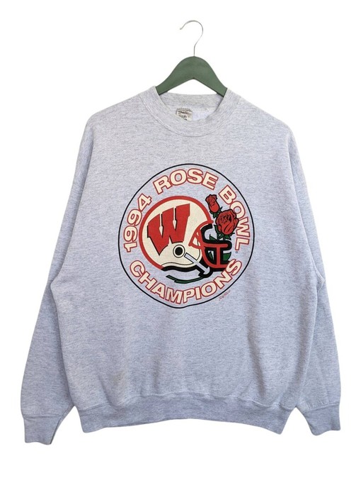 Vintage 94 Wisconsin Badger Rose Bowl Champions Sweatshirt Hoodie Shirt for Fans