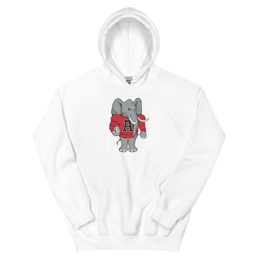 Vintage Alabama Football Hoodie Sweatshirt Sport Shirt - 1960s Big Al Football Art - Retro NCAA Shirts - Image 2