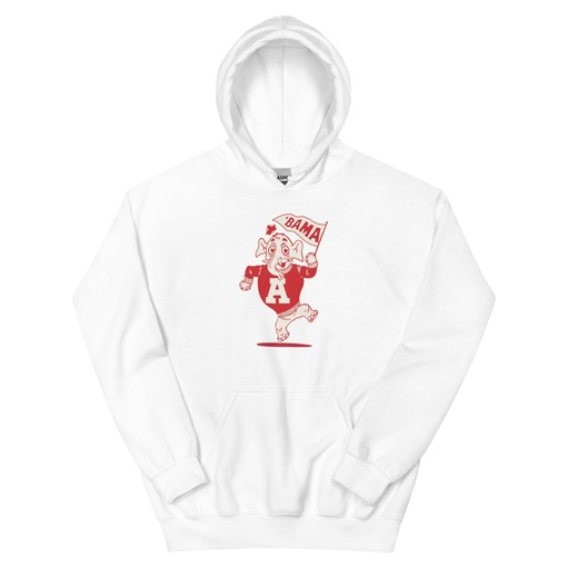 Vintage Alabama Hoodie Sweatshirt Sport Shirt - 1950s Elephants Art - Retro NCAA Shirts