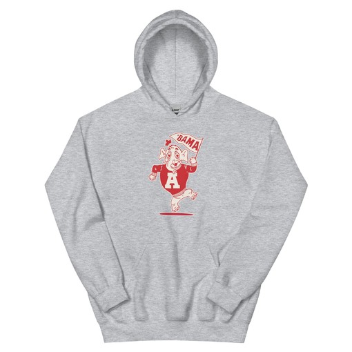 Vintage Alabama Hoodie Sweatshirt Sport Shirt - 1950s Elephants Art - Retro NCAA Shirts - Image 4