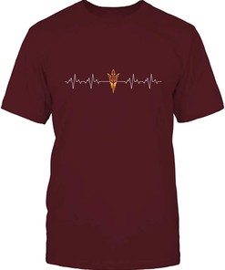 Vintage Arizona State Sun Devils Heartbeat College Team Logo T-Shirt