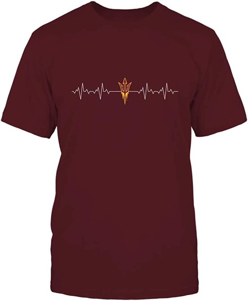 Vintage Arizona State Sun Devils Heartbeat College Team Logo T-Shirt