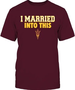 Vintage Arizona State Sun Devils I Married Into This Leopard Pattern T-Shirt