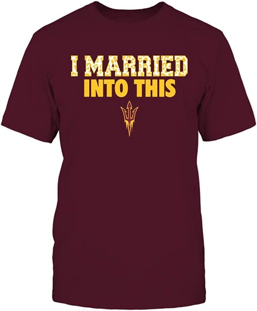 Vintage Arizona State Sun Devils I Married Into This Leopard Pattern T-Shirt