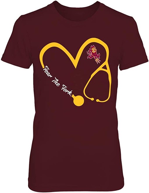 Vintage Arizona State Sun Devils T-Shirt - Heart 3/4 Nurse Sweatshirt NCAA T-Shirt