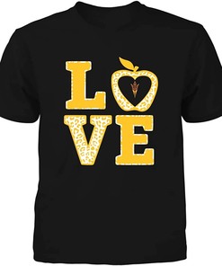 Vintage Arizona State Sun Devils Teacher Stacked Love Leopard Apple T-Shirt