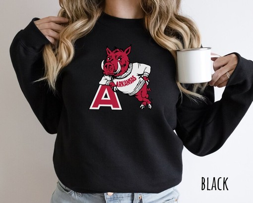 Vintage Arkansas Razorback Sweatshirt - Football Sweater, Crewneck, Woo Pig Shirt, NCAA Shirts for Men - Image 2