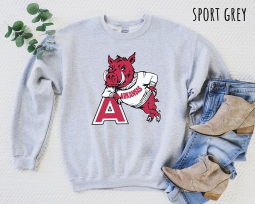 Vintage Arkansas Razorback Sweatshirt - Football Sweater, Crewneck, Woo Pig Shirt, NCAA Shirts for Men - Image 3