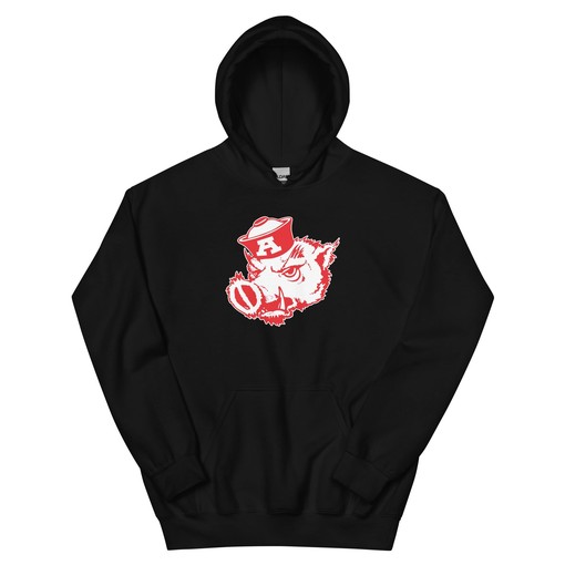Vintage Arkansas Razorbacks Sailor Art Hoodie Sweatshirt - NCAA College Shirts - Image 2