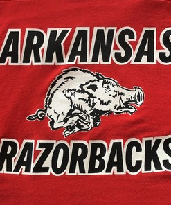 Vintage Arkansas Razorbacks University NCAA College Long Sleeve T-Shirt for Men