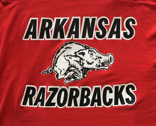 Vintage Arkansas Razorbacks University NCAA College Long Sleeve T-Shirt for Men