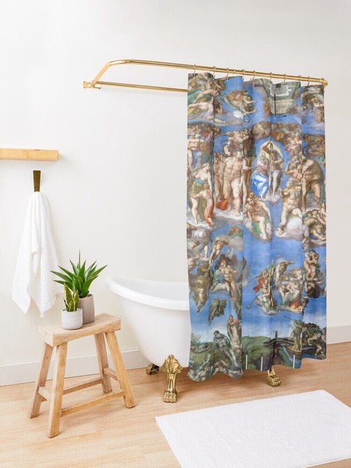 Vintage Art Nouveau Renaissance Shower Curtain | Eco-Friendly Curtain + Hooks | High-Quality Bathroom Decor
