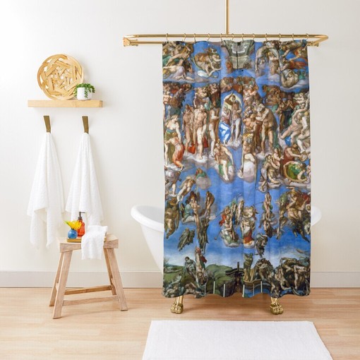 Vintage Art Nouveau Renaissance Shower Curtain | Eco-Friendly Curtain + Hooks | High-Quality Bathroom Decor - Image 2