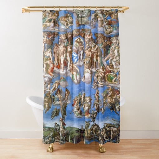 Vintage Art Nouveau Renaissance Shower Curtain | Eco-Friendly Curtain + Hooks | High-Quality Bathroom Decor - Image 3