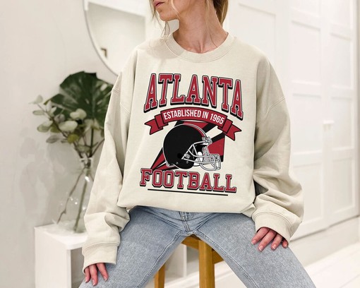 Vintage Atlanta Football Team Sweatshirt for NFL Fans with Retro Sport Shirts Unisex and NCAA Shirts