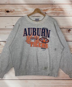 Vintage Auburn University Crewneck Sweatshirt, Auburn Tigers Football Team Sweater Pullover