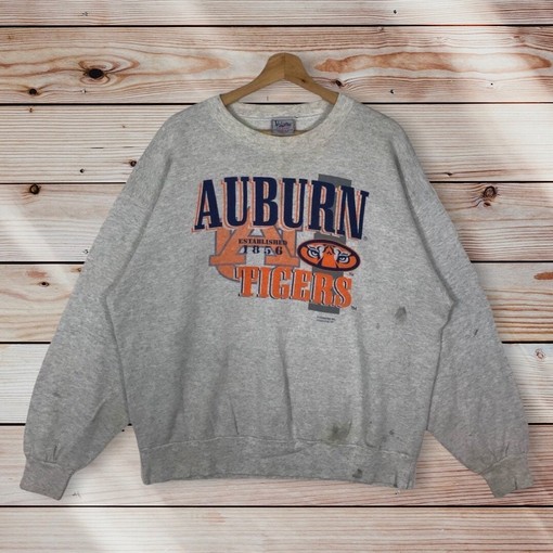 Vintage Auburn University Crewneck Sweatshirt, Auburn Tigers Football Team Sweater Pullover