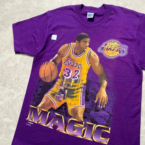 Vintage BNA Magic Johnson LA Lakers T-Shirt - Gift For NBA Fans - Image 2