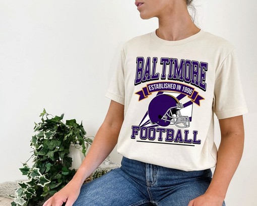 Vintage Baltimore Football Crewneck Sweatshirt, Retro NFL Hoodie for Fans - Image 4