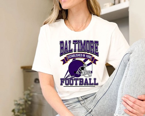 Vintage Baltimore Football Shirt, Retro style NFL Sweatshirt for Fans - Image 3