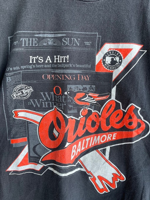Vintage Baltimore Orioles 1992 MLB Opening Day T-Shirt with American University T Shirt - Image 2