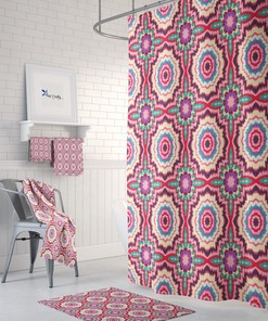 Vintage Bathroom Shower Curtains Boho Ikat Shower Curtain